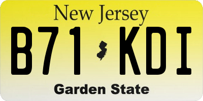 NJ license plate B71KDI