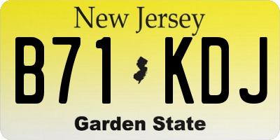 NJ license plate B71KDJ