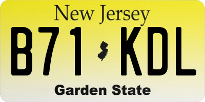 NJ license plate B71KDL