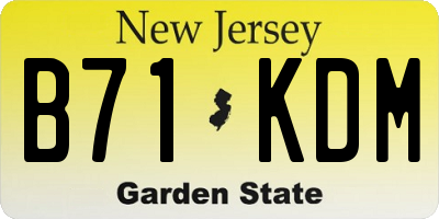 NJ license plate B71KDM
