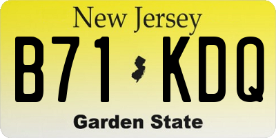 NJ license plate B71KDQ
