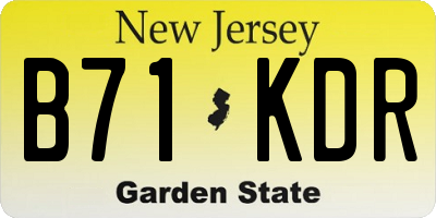 NJ license plate B71KDR