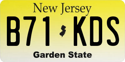 NJ license plate B71KDS