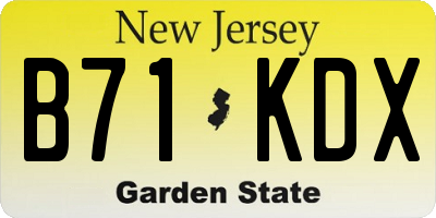 NJ license plate B71KDX