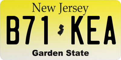 NJ license plate B71KEA