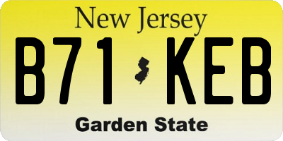 NJ license plate B71KEB