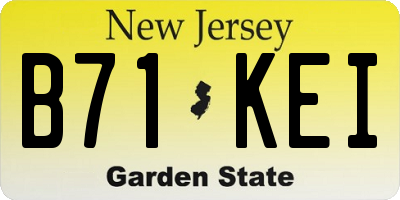 NJ license plate B71KEI
