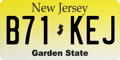 NJ license plate B71KEJ