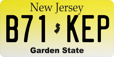 NJ license plate B71KEP