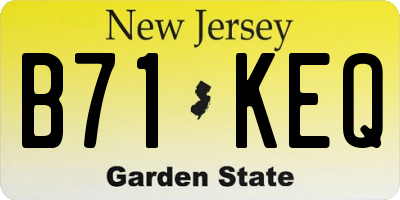NJ license plate B71KEQ