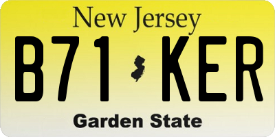 NJ license plate B71KER