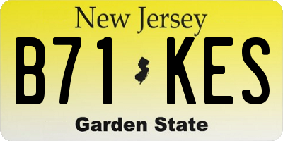 NJ license plate B71KES
