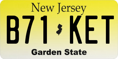 NJ license plate B71KET