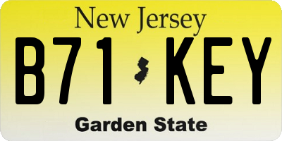 NJ license plate B71KEY