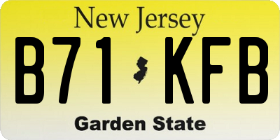 NJ license plate B71KFB