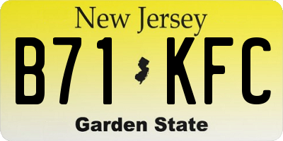 NJ license plate B71KFC