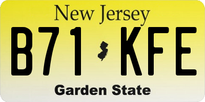 NJ license plate B71KFE