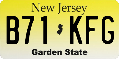 NJ license plate B71KFG