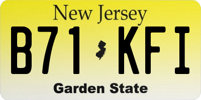 NJ license plate B71KFI