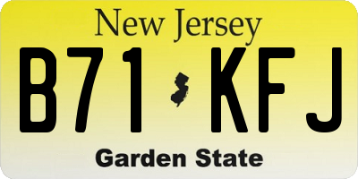NJ license plate B71KFJ