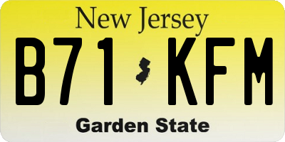 NJ license plate B71KFM