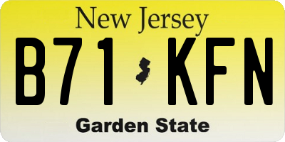 NJ license plate B71KFN