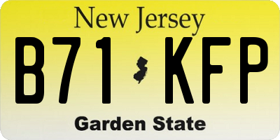 NJ license plate B71KFP
