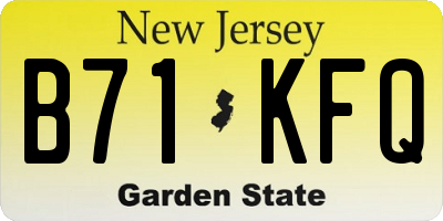 NJ license plate B71KFQ