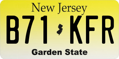 NJ license plate B71KFR