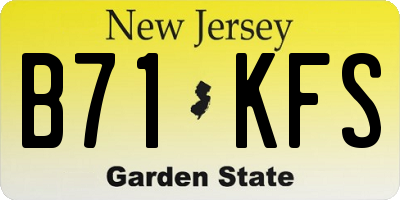 NJ license plate B71KFS