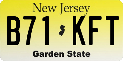 NJ license plate B71KFT