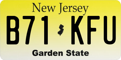 NJ license plate B71KFU