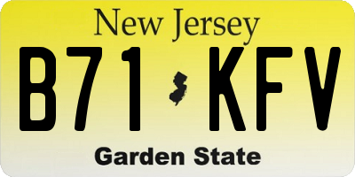 NJ license plate B71KFV