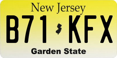 NJ license plate B71KFX