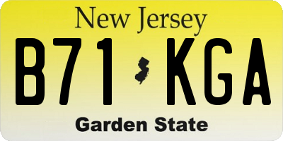 NJ license plate B71KGA