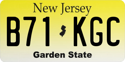 NJ license plate B71KGC