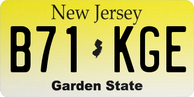 NJ license plate B71KGE