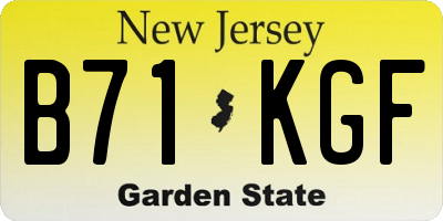 NJ license plate B71KGF