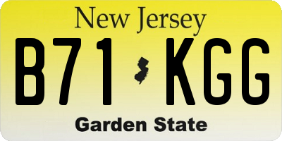 NJ license plate B71KGG