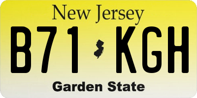 NJ license plate B71KGH