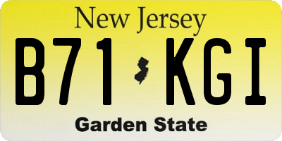 NJ license plate B71KGI