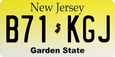 NJ license plate B71KGJ