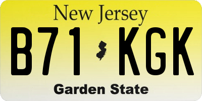 NJ license plate B71KGK