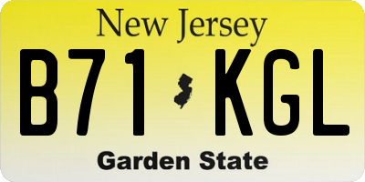 NJ license plate B71KGL