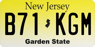 NJ license plate B71KGM