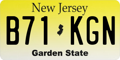 NJ license plate B71KGN