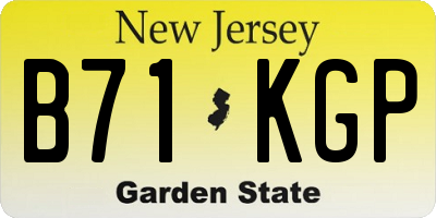NJ license plate B71KGP