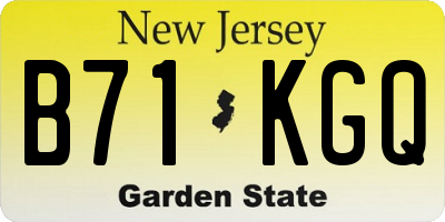 NJ license plate B71KGQ