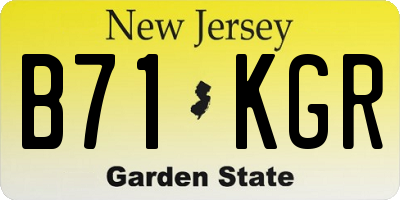 NJ license plate B71KGR