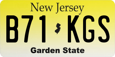 NJ license plate B71KGS